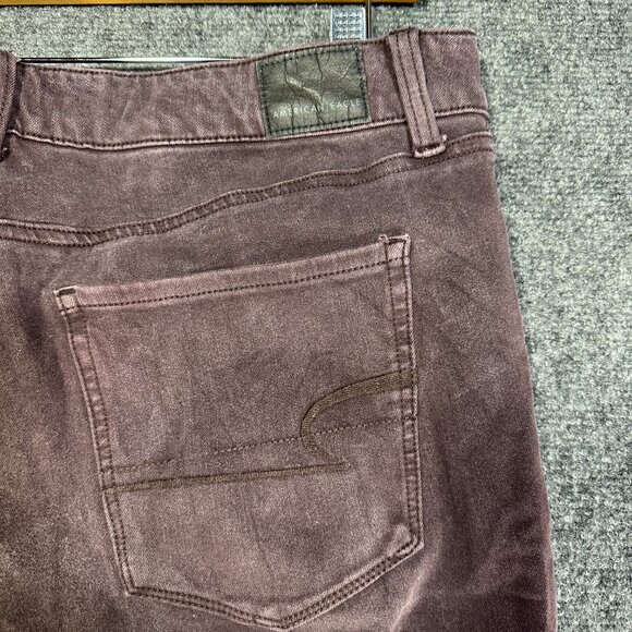American Eagle Outfitters  Womens 14 High Rise Jegging Purple Cotton Stretch - Picture 9 of 9